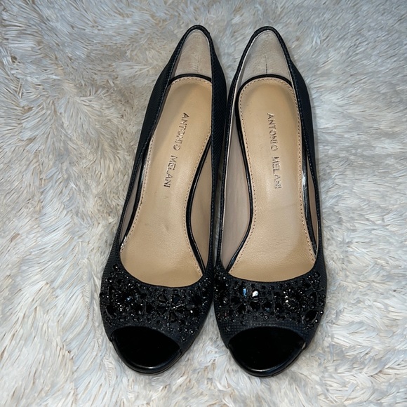 Antonio Melani size 7.5 open toed heel - Picture 3 of 14
